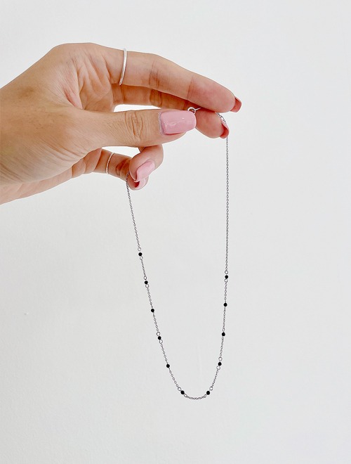 블랙 원석 쵸커 necklace /silver925